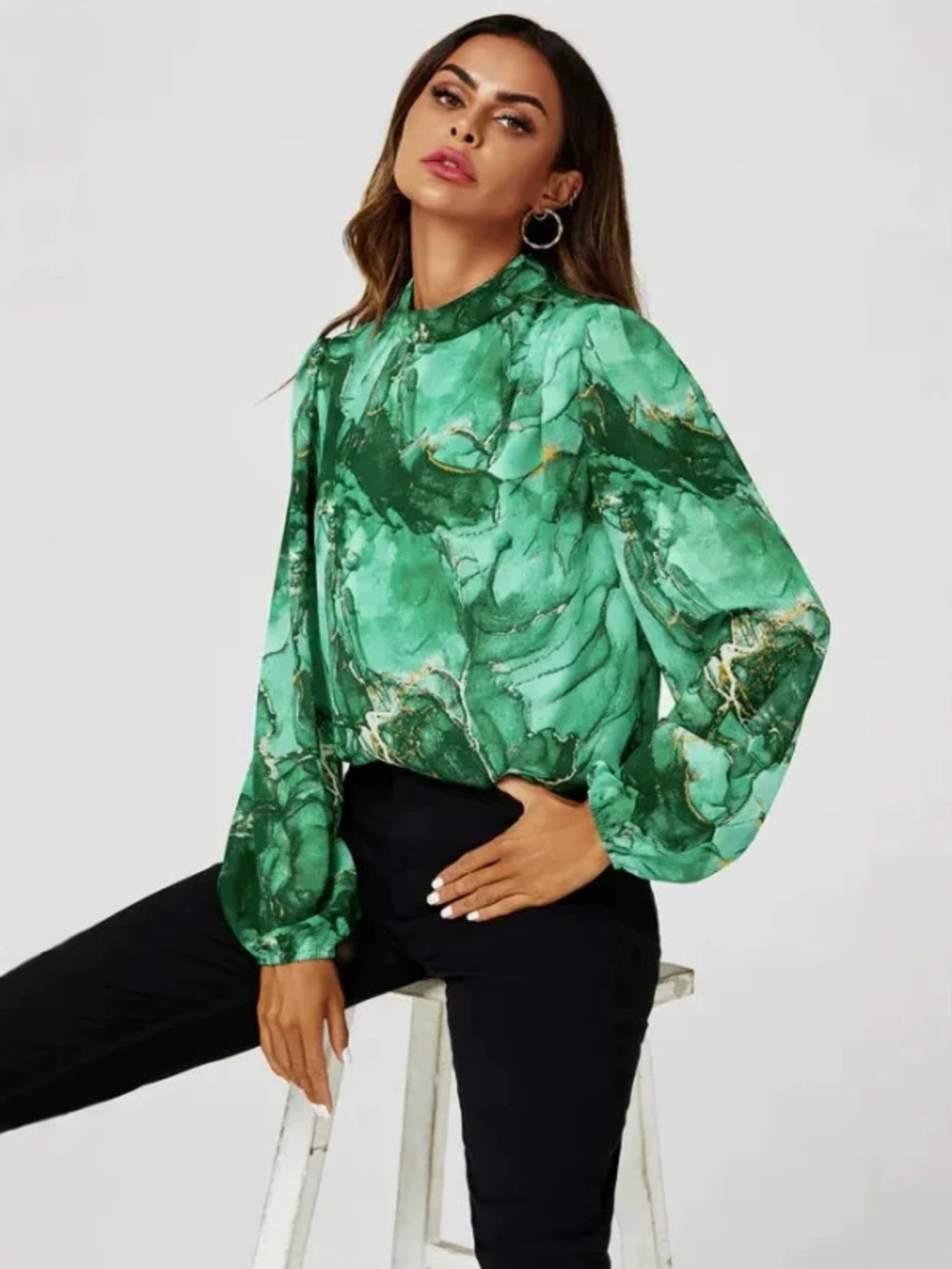 ZARA Printed Long Sleeve Top
